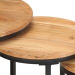 vidaXL Tables d'appoint 3 Pièces Bois d'acacia solide