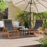 vidaXL Chaises de plage pliables lot de 2 gris tissu