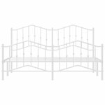 vidaXL Cadre de lit métal avec tête de lit/pied de lit blanc 160x200cm