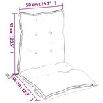 vidaXL Coussins de chaise à dossier bas lot de 6 noir tissu oxford