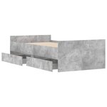 vidaXL Cadre de lit avec tiroirs gris béton 90x200 cm