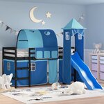vidaXL Lit mezzanine enfants avec tour sans matelas bleu 80x200 cm