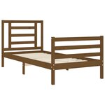 vidaXL Cadre de lit tête de lit marron miel 90x200 cm bois massif