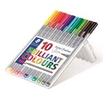 Fineliner triplus BRILLIANT COLOURS, étui de 10 STAEDTLER