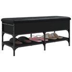 vidaXL Banc à chaussures noir 102x42x45 cm bois d'ingénierie