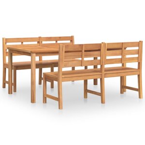 vidaXL Ensemble à manger de jardin 3 Pièces Bois de teck massi