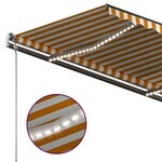 vidaXL Auvent manuel rétractable avec LED 3 5x2 5 m Jaune et blanc