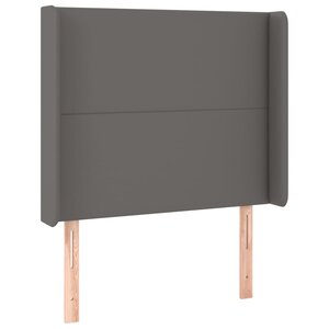 vidaXL Tête de lit avec oreilles Gris 93x16x118/128 cm Similicuir