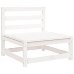 vidaXL Canapé de jardin sans accoudoirs blanc bois de pin massif