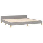 vidaXL Cadre de lit avec tête de lit Gris clair 200x200 cm Tissu