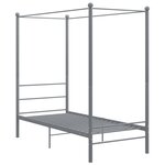 vidaXL Cadre de lit à baldaquin Gris Métal 90x200 cm