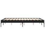 vidaXL Cadre de lit noir 135x190 cm bois d'ingénierie et métal