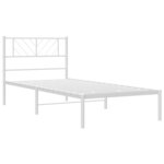 vidaXL Cadre de lit métal avec tête de lit blanc 80x200 cm