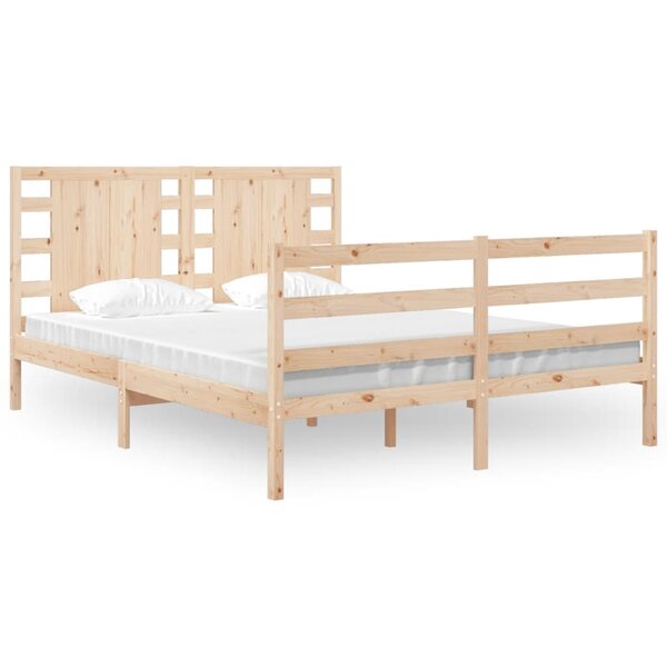 vidaXL Cadre de lit bois de pin massif 135x190 cm double
