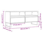 vidaXL Meuble TV chêne fumé 100x34 5x44 5 cm bois d'ingénierie