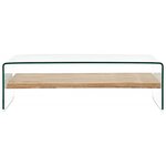 vidaXL Table basse Clair 98x45x31 cm Verre trempé