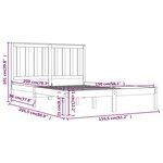 vidaXL Cadre de lit bois de pin massif 150x200 cm très grand