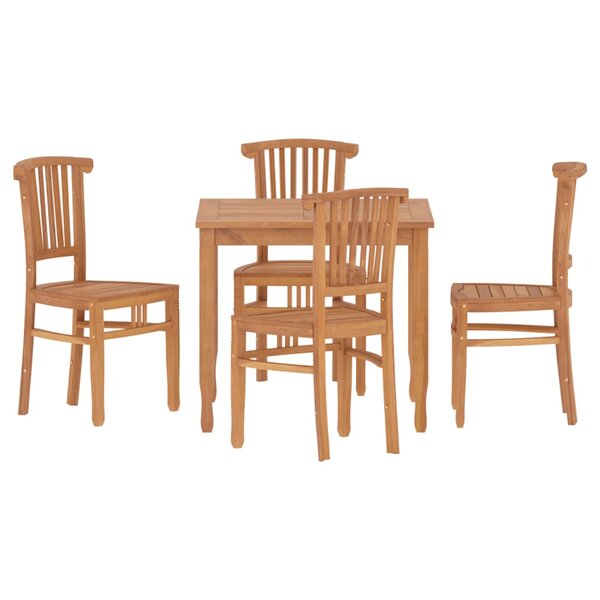 vidaXL Ensemble à manger de jardin 5 Pièces Bois de teck massif