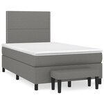 vidaXL Sommier à lattes de lit avec matelas gris foncé 120x190cm tissu