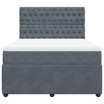 vidaXL Sommier à lattes de lit et matelas Gris foncé 140x200cm Velours