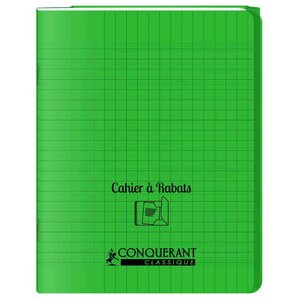 Cahier à rabat 240 x 320 mm vert CONQUERANT CLASSIQUE