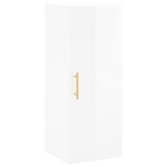 vidaXL Buffet haut Blanc brillant 34 5x34x180 cm Bois d'ingénierie
