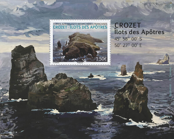 Bloc 1 timbre TAAF - Crozet Ilots des apôtres