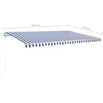 Vidaxl auvent rétractable automatique 500x300 cm bleu et blanc