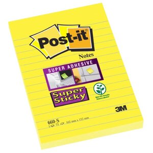 Notes Super Sticky, 102 x 152 mm, Jaune narcisse POST-IT