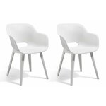 Keter Chaises d'extérieur Akola lot de 2 Blanc