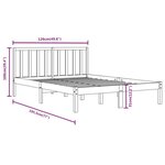vidaXL Cadre de lit Blanc Bois de pin massif 120x190 cm Petit double