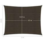 vidaXL Voile d'ombrage 160 g/m² Marron 3 5x5 m PEHD