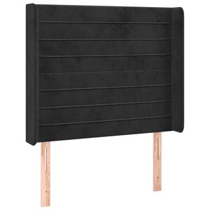 vidaXL Tête de lit avec oreilles Noir 103x16x118/128 cm Velours