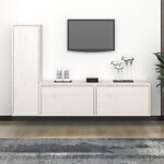 vidaXL Meubles TV 3 Pièces Blanc Bois massif de pin