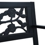 vidaXL Banc de jardin 125 cm Noir Acier