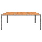 vidaXL Table de jardin 200x150x75 cm Acacia et résine tressée Gris