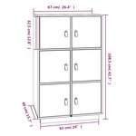 vidaXL Buffet haut Blanc 67x40x108 5 cm Bois massif de pin