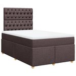 vidaXL Sommier à lattes de lit et matelas marron foncé 120x190cm tissu