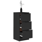 vidaXL Buffets 2 Pièces noir 30x30x70 cm bois d'ingénierie