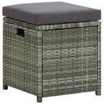 vidaXL Salon de jardin 6 Pièces avec coussins résine tressée gris