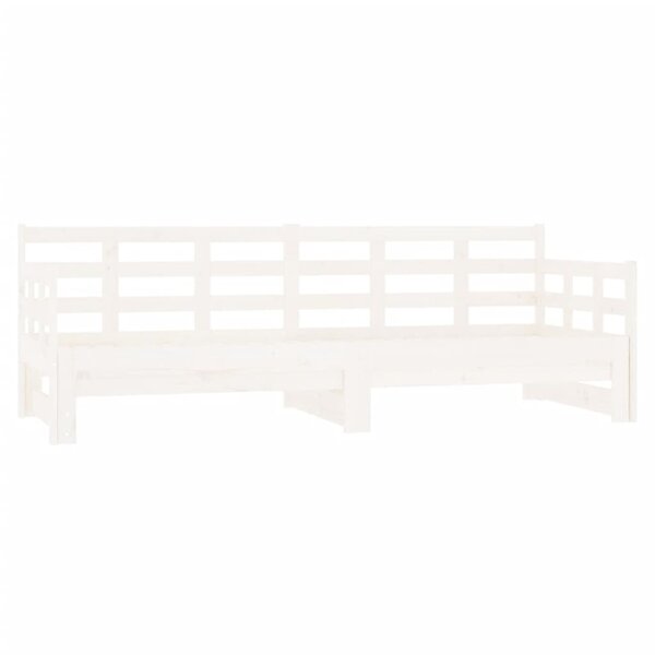vidaXL Lit coulissant blanc bois de pin massif 2x(90x200) cm