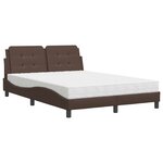 vidaXL Lit avec matelas marron 120x200 cm similicuir