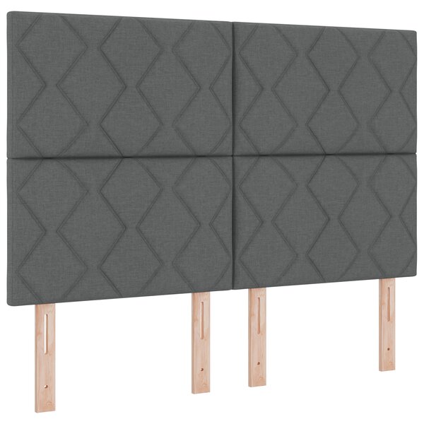 vidaXL Tête de lit à motif en blocs de diamants gris foncé 140 cm en tissu