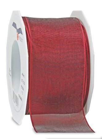 Organza four seasons 25-m-rouleau 60 mm bordeaux laitonné