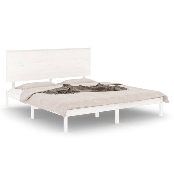 vidaXL Cadre de lit Blanc Bois de pin massif 200x200 cm