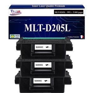 T3AZUR - 3x Toners compatibles avec Samsung MLT-D205L MLTD205L pour Samsung ML3300 ML3310 ML3310D ML3310DK ML3310ND ML3310NDK ML3312ND