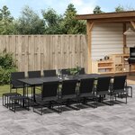 vidaXL Ensemble à manger de jardin 15 Pièces noir textilène