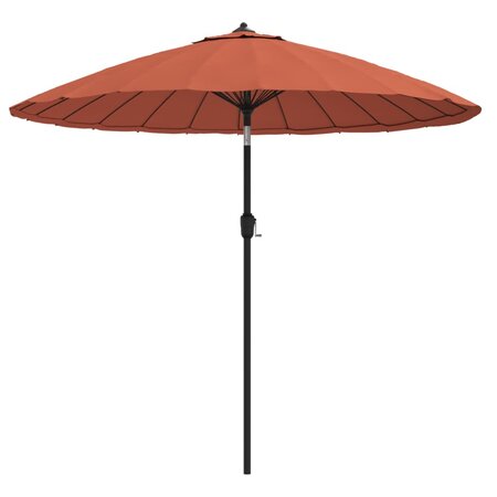 vidaXL Parasol d'extérieur et mât avec aluminium 270 cm Terre cuite