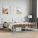 vidaXL Cadre de lit métal avec tête de lit/pied de lit blanc 180x200cm