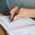 Stylo personnalisé initiale Black & Gold - Lettre D - Draeger